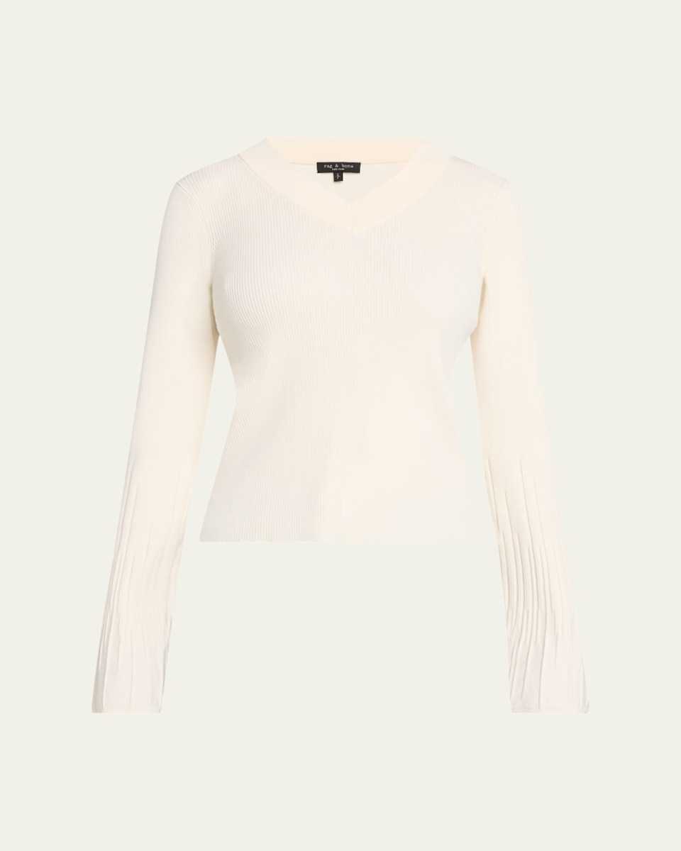 Austen Ribbed V-Neck Top